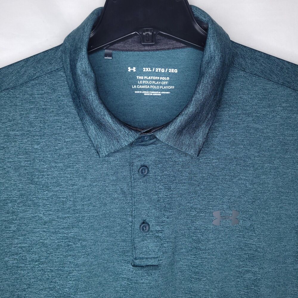 Under Armour Playoff Polo Shirt Mens 2XL Green Golf Performance